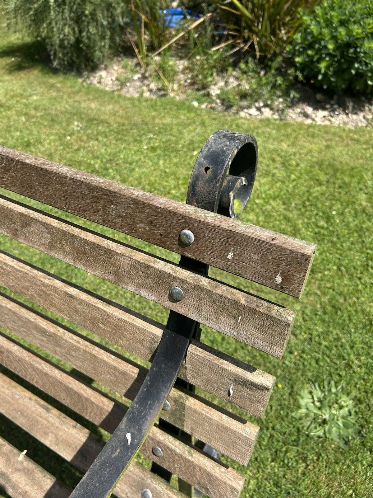 Garden Furniture Antique Wrought Iron Garden Bench Seat Chair Victorian 10ft Period Old Reclaim photo