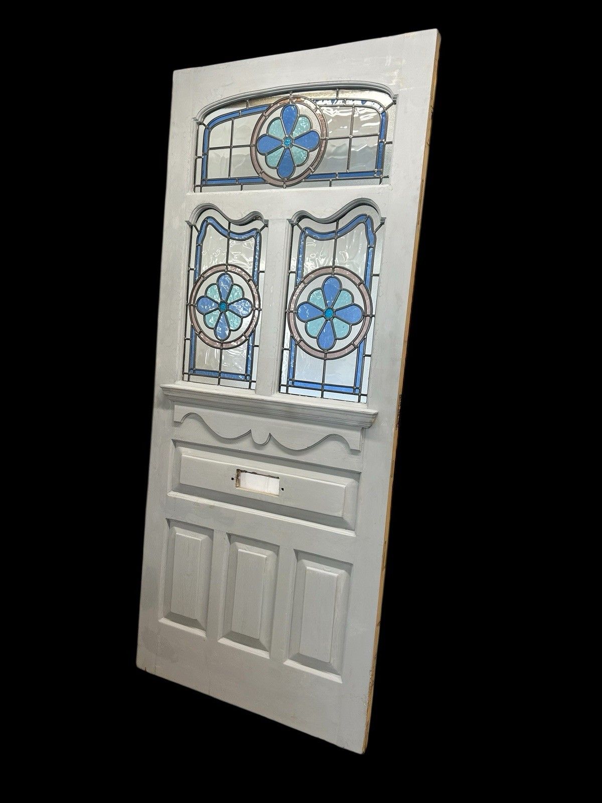 Large Edwardian Stained Glass Front Door Old Antique Period Reclaimed Refurb photo for sale
