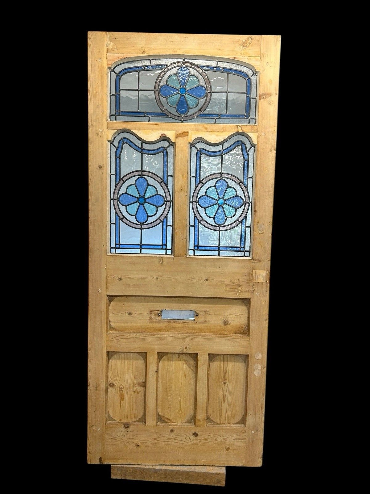 Home Fixtures Large Edwardian Stained Glass Front Door Old Antique Period Reclaimed Refurb photo