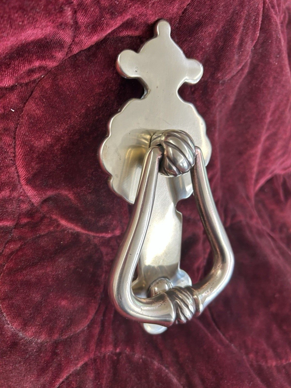 Antique Solid Brass Front Door Knocker Old Reclaimed Period Victorian Handle photo furniture