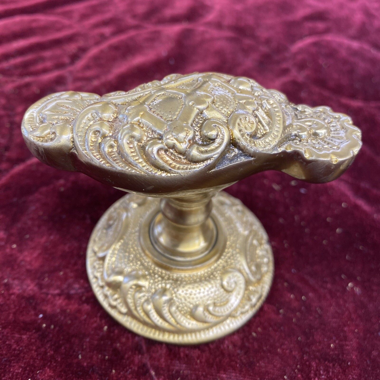 Pair Of Antique Gilt Brass Door Handles French Baroque Unique Sets Push Pull Old photo buy