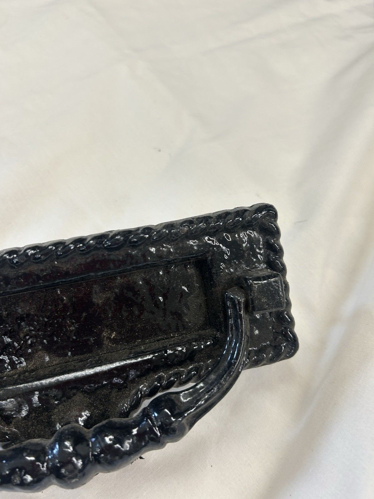 Old Antique Front Door Knocker Letterbox Period Cast Iron Victorian Metal Reclai photo Home Fixtures