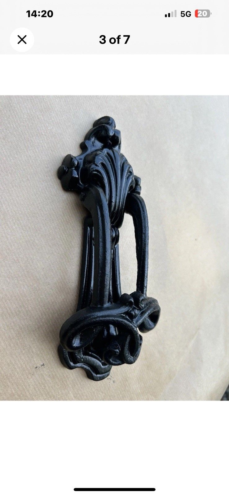 Kenrick Victorian Cast Iron Front Door Knocker Antique Old Period Metal Reclaim photo for sale