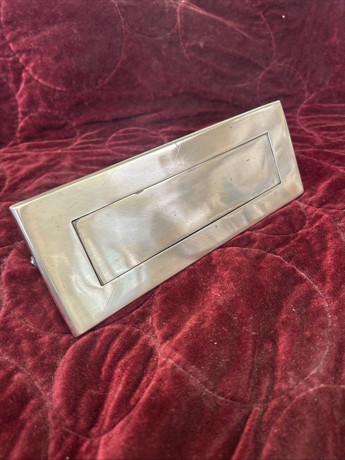 Antique Solid Bronze Front Door Letterbox Old Victorian Edw Reclaimed Period