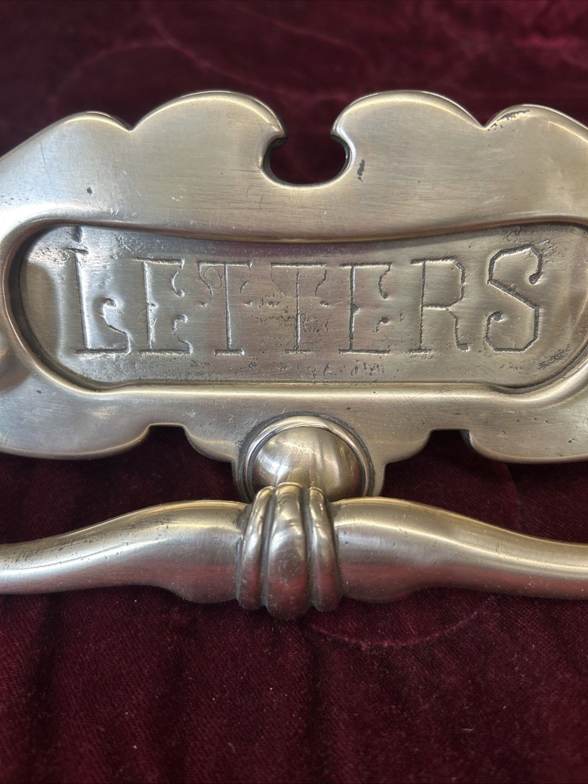 Antique Solid Brass Front Door Letterbox Knocker Old Reclaimed Period Victorian photo Home Fixtures