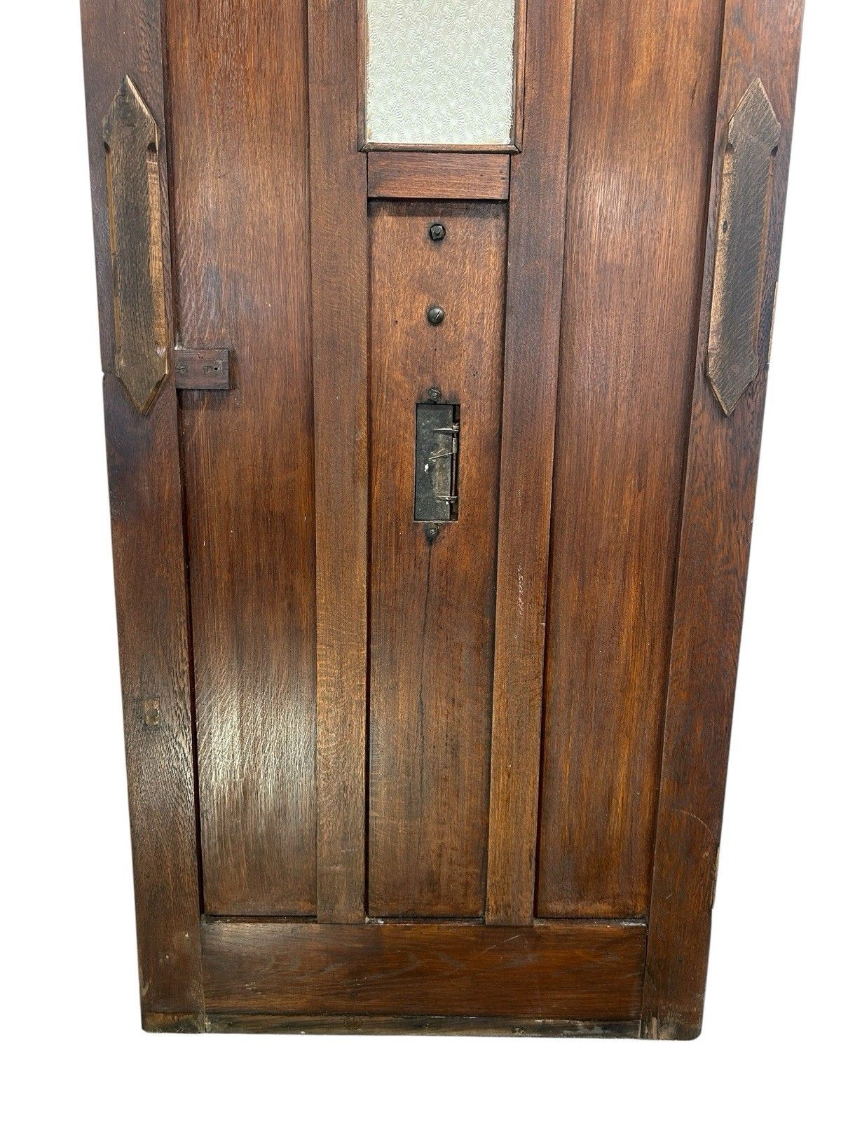 photo vinterior Large Solid Oak Front Door Old Antique Period Reclaimed Glass Cast Iron Refurb