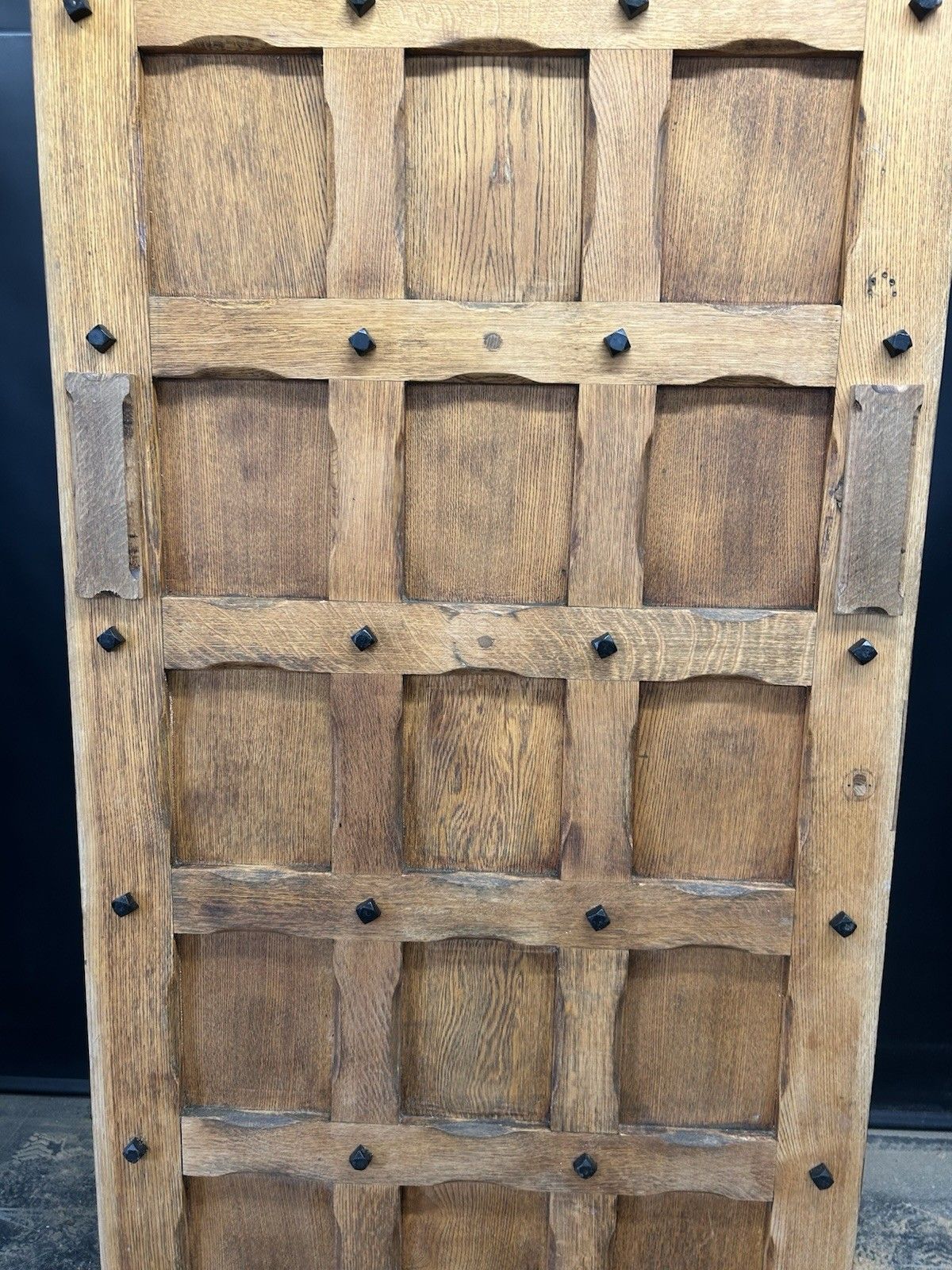 Solid Oak Front Door Old Antique Period Reclaimed Glass Cast Iron Refurbished photo 1711.0