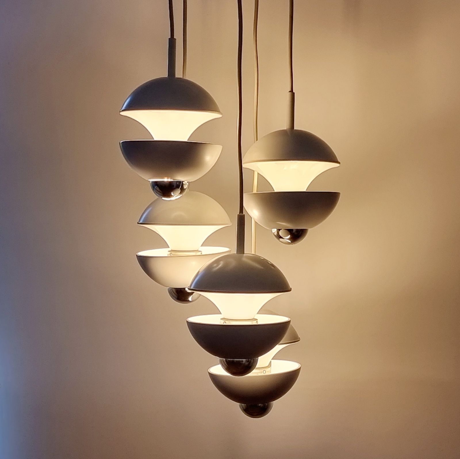 Labelled Space Age Cascading Lamp By Klaus Hempel For Kaiser Leuchten, Germany, 1970s photo vinterior
