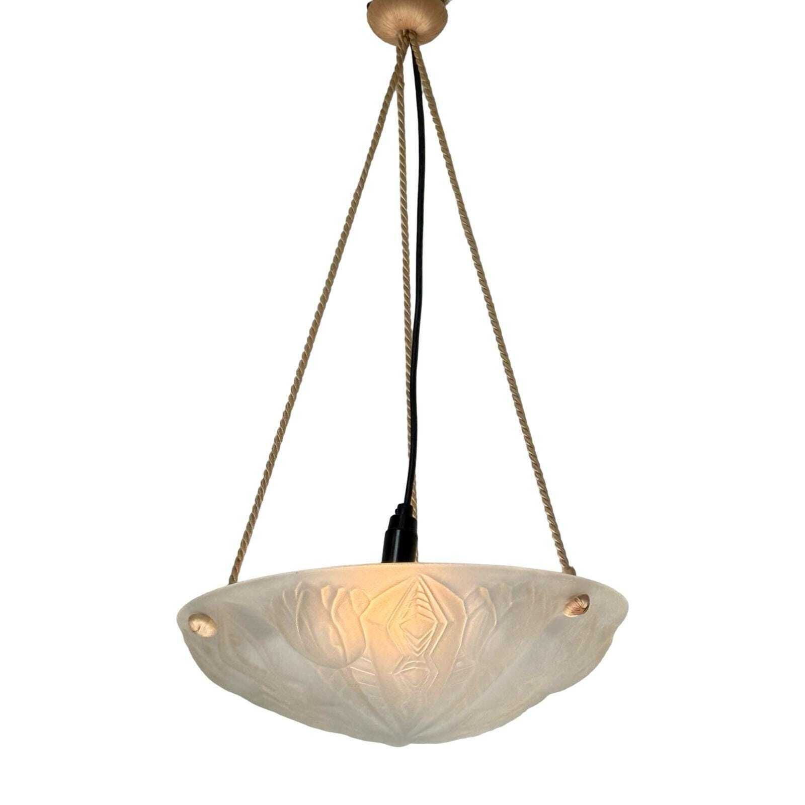 Art Deco   Ceiling Fixture   France   In The Style Of Degue   Matt Glass photo 320.0