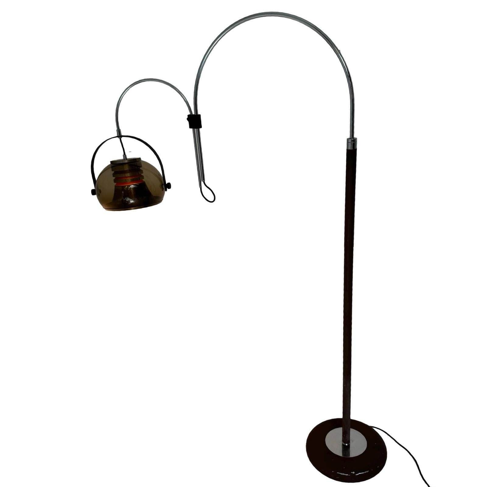Dijkstra   Rare Model   Space Age Design / Mcm Floor Lamp With Two Arcs   Smoked Acrylic photo 921.0