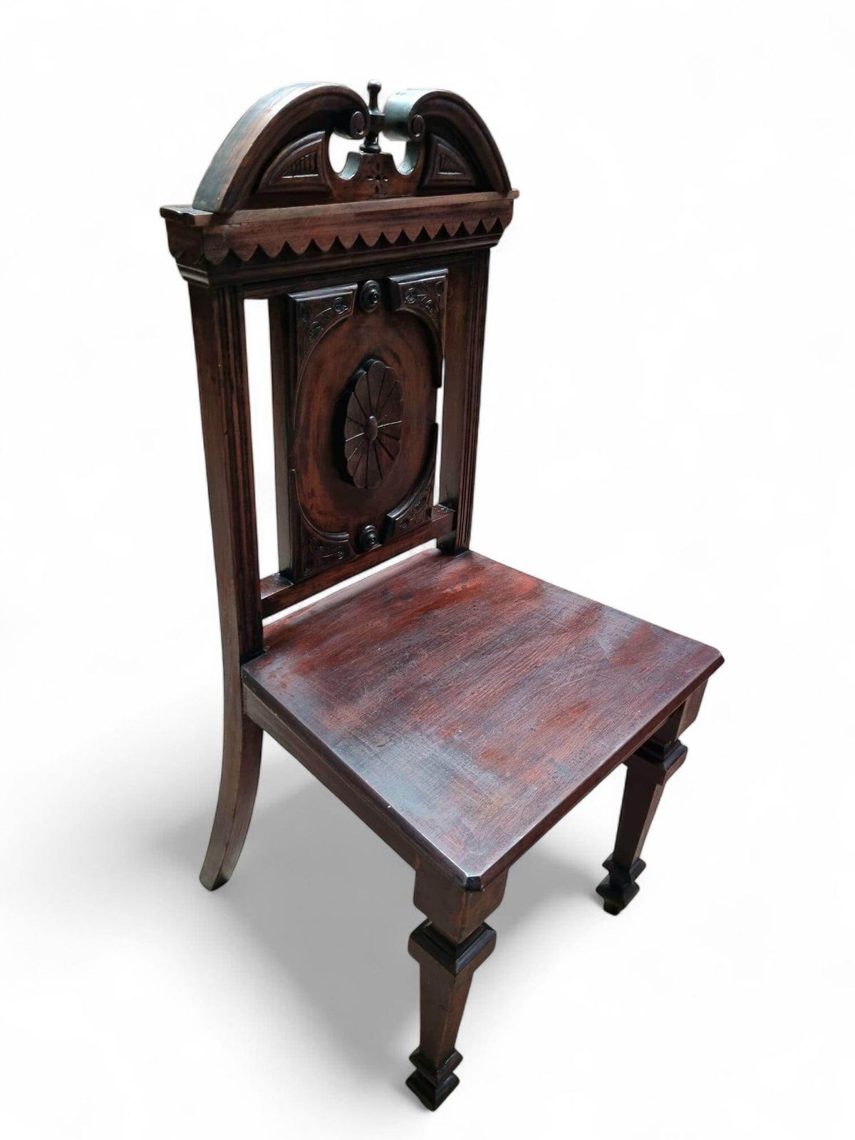 Antique Mahogany Hall Chair / Highly Carved / C1840 / Free Delivery photo for sale