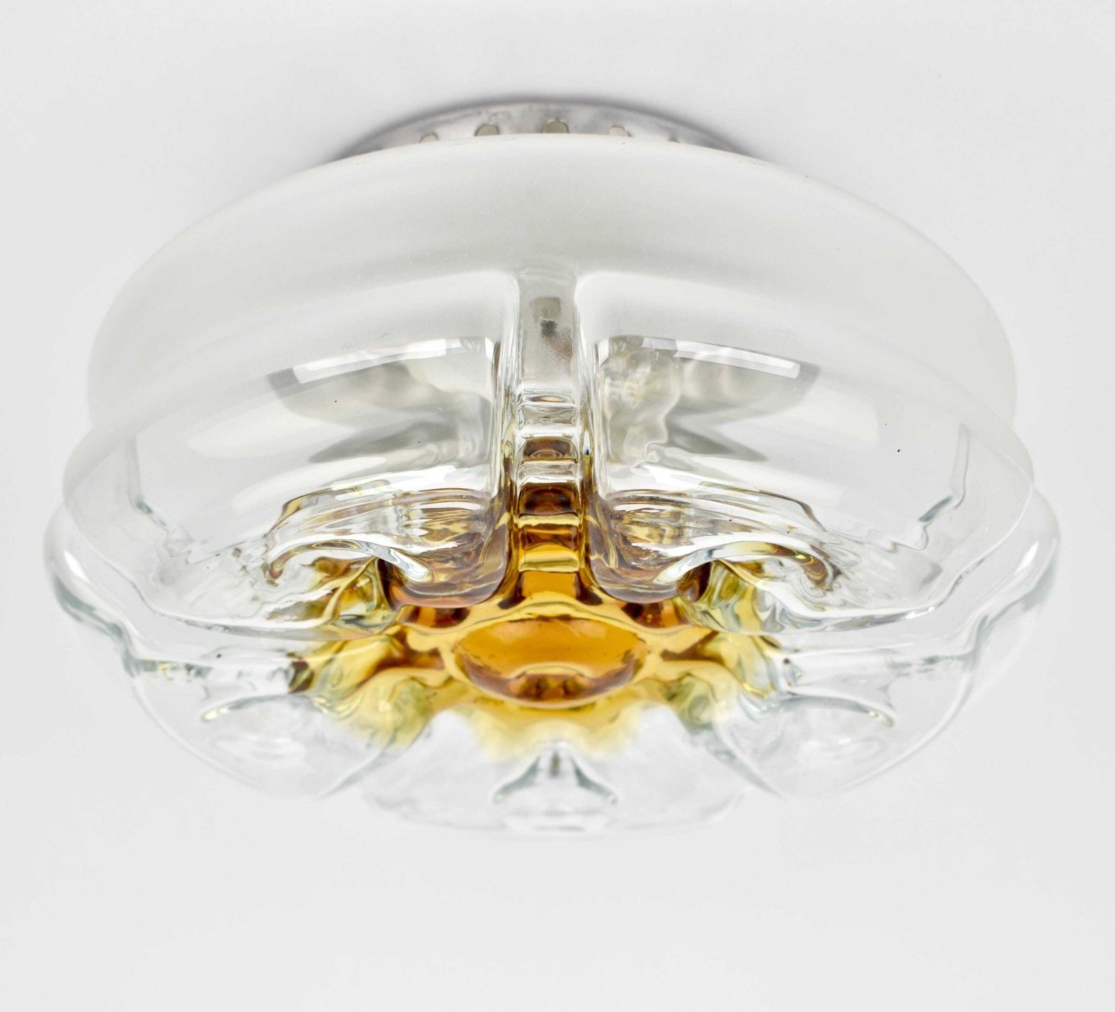 Mid Century Italian Flush Mount Or Wall Sconce | Mazegga Murano Vintage Retro 1960s | White Burnt Orange Glass Ceiling Light Lamp | Mcm photo furniture