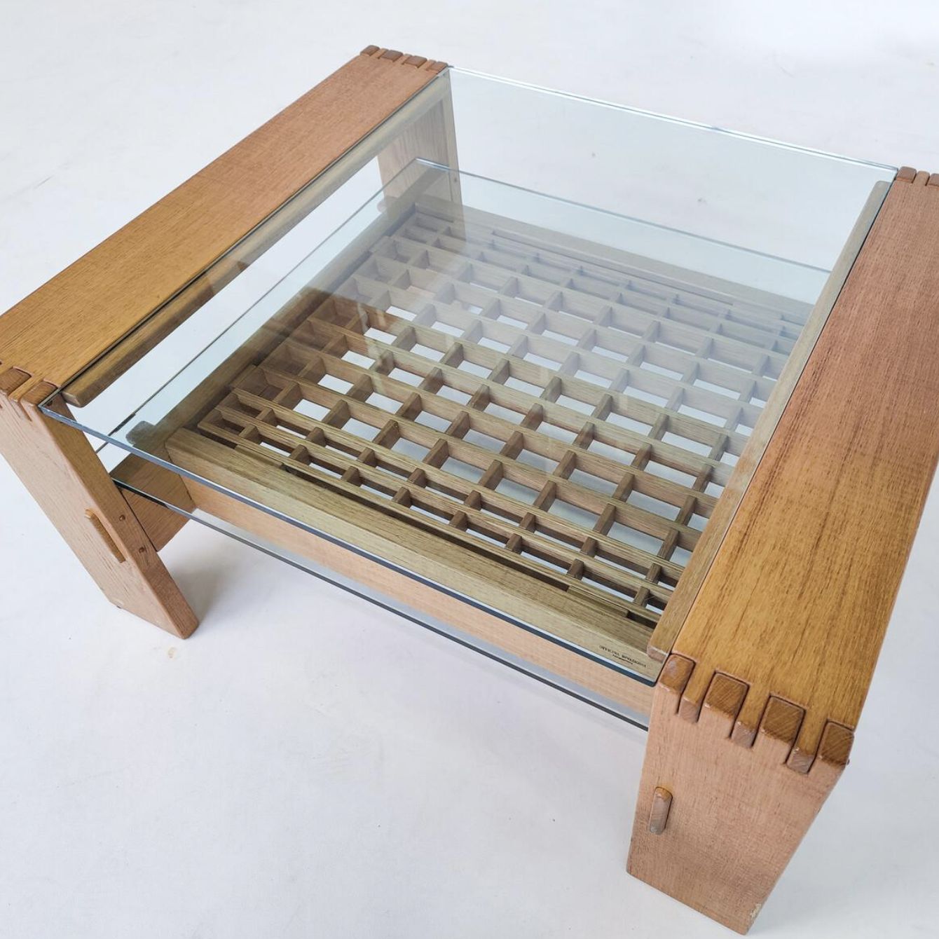 photo furniture Mid Century Modern Coffee Table By Rivadossi, Wood And Glass, Italy