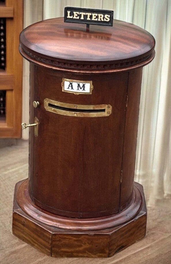Antique Country House Letter/ Pillar Box, Large In Size