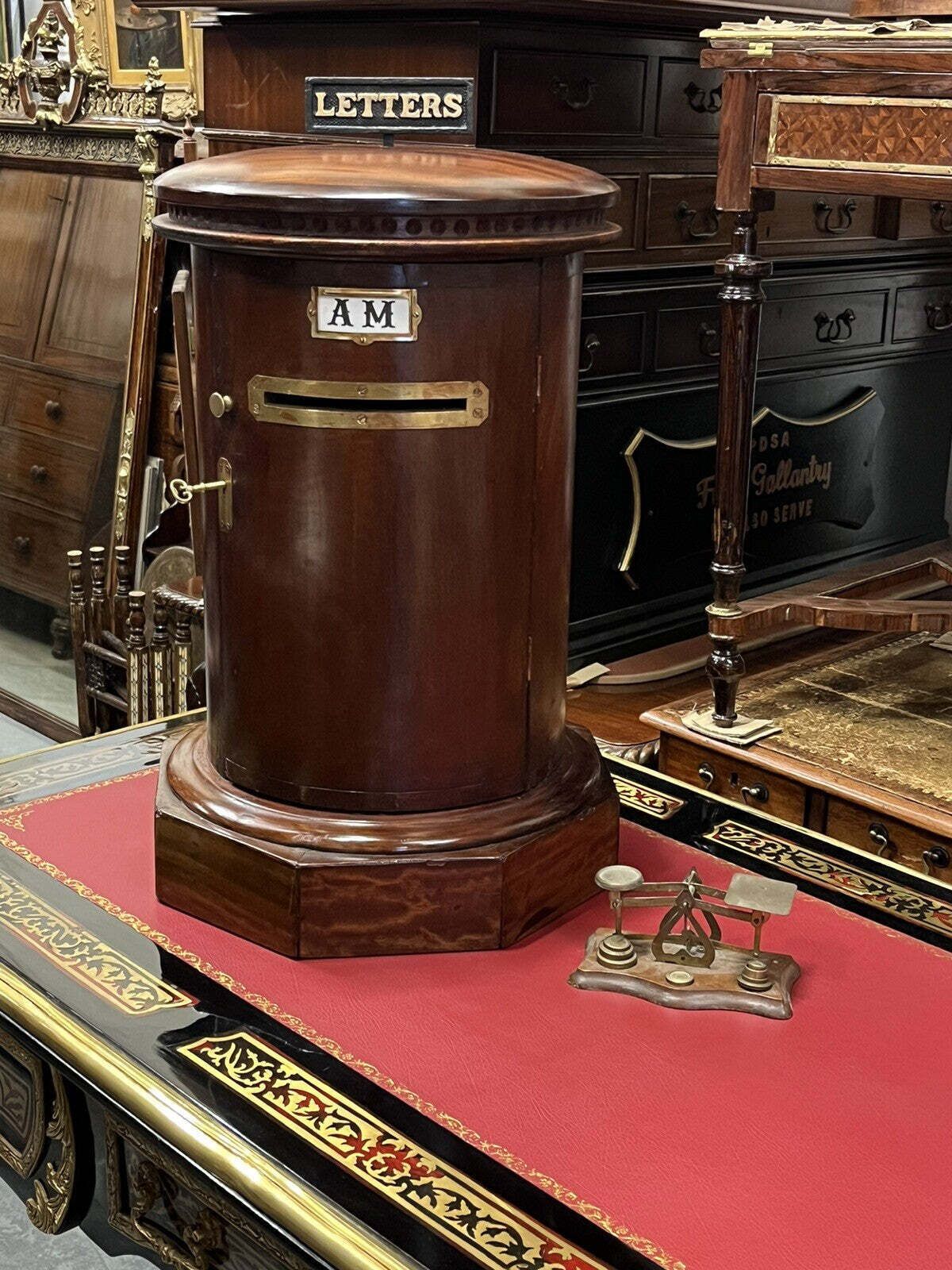 Antique Country House Letter/ Pillar Box, Large In Size photo furniture