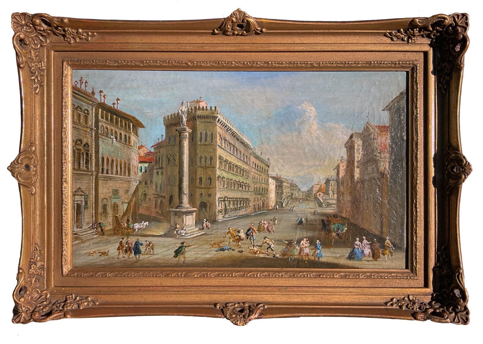 Giuseppe Zocchi (Circle Of), View Of Piazza Santa Trinita In Florence – 18th Century