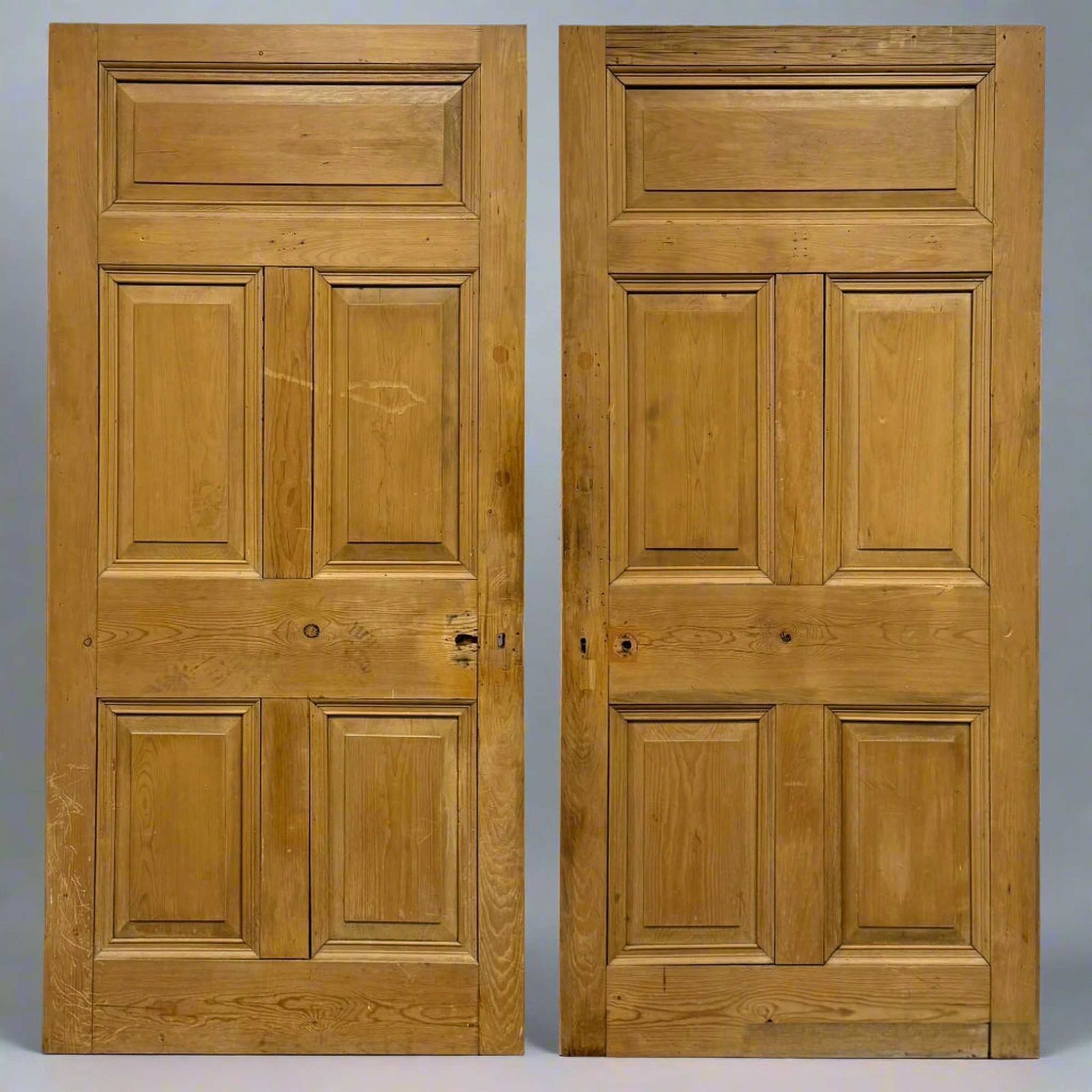Antique Victorian 5 Panel Door   206cm X 96.5cm