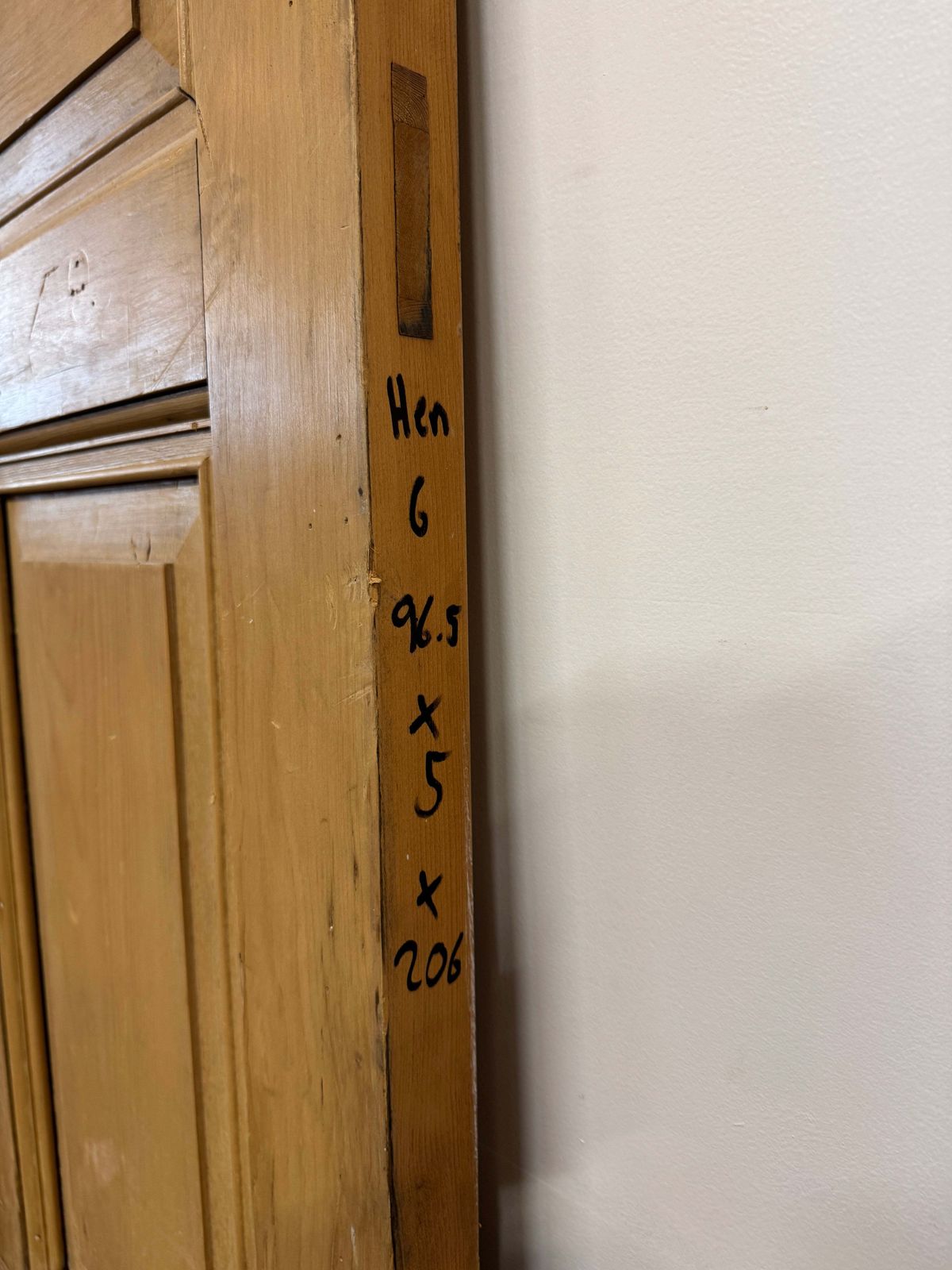 photo for sale Antique Victorian 5 Panel Door   206cm X 96.5cm