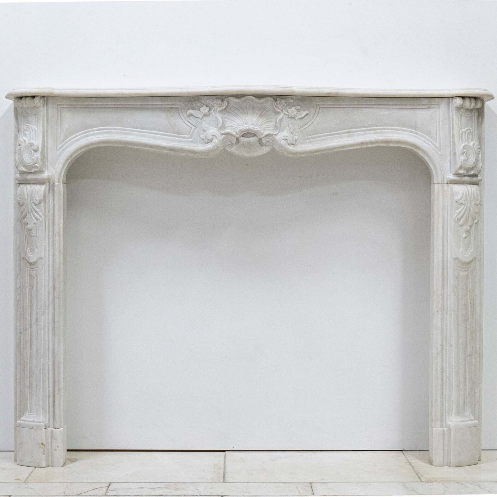 Antique Louis XV French Style Statuary Marble Fireplace photo for sale