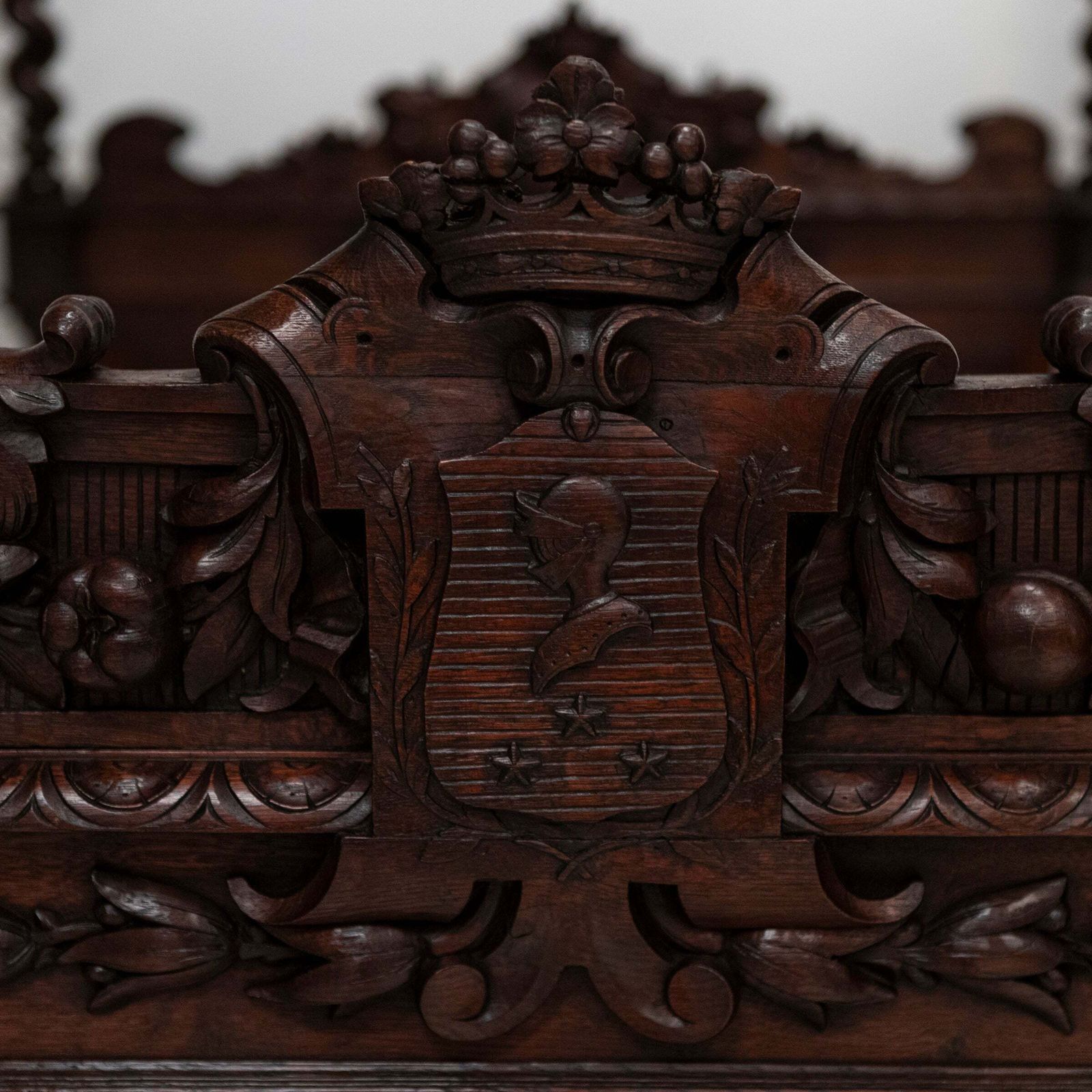 Antique Heavily Carved Continental Four Posted Bed | European Double photo Furniture