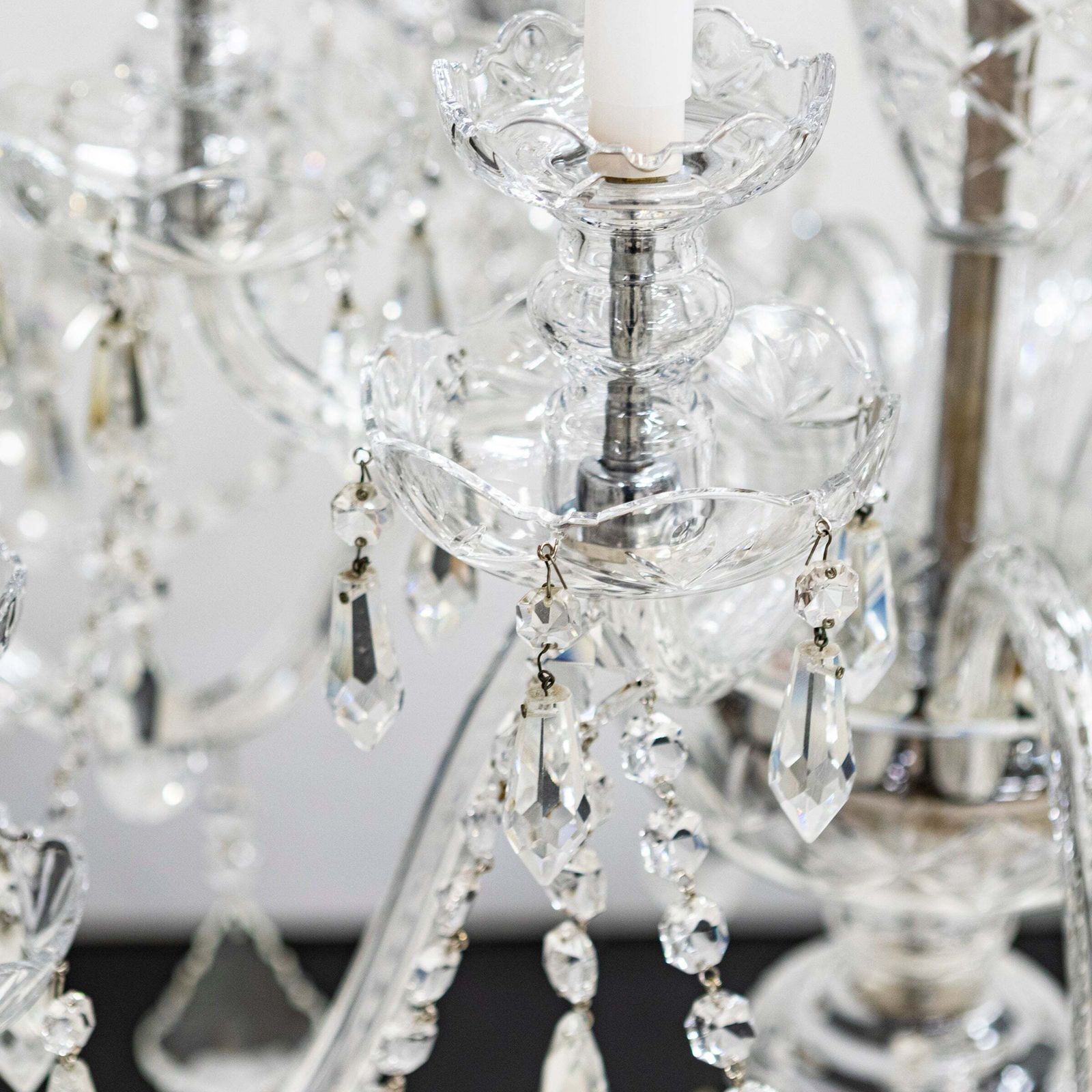 Large Antique Crystal Chandelier From Victoria Palace Theatre | Pair Available photo vinterior