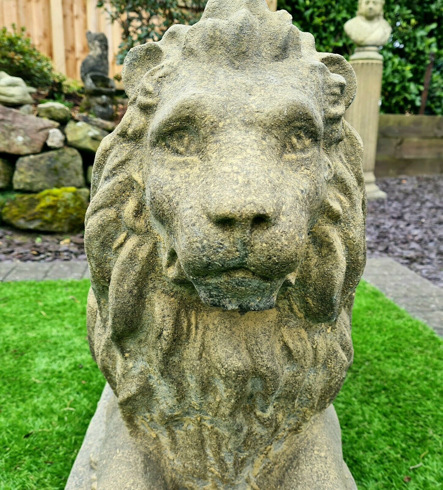 photo for sale Vintage Superb Langport Lions English Stone   Delivery Available Via Our Specialist Sister Courier Company 0242.