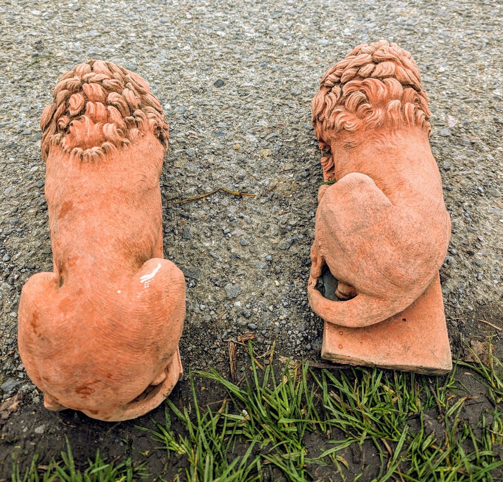 Vintage Pair Canova Lions English Stone Garden Ornament Delivery Available 0121. photo 125.0