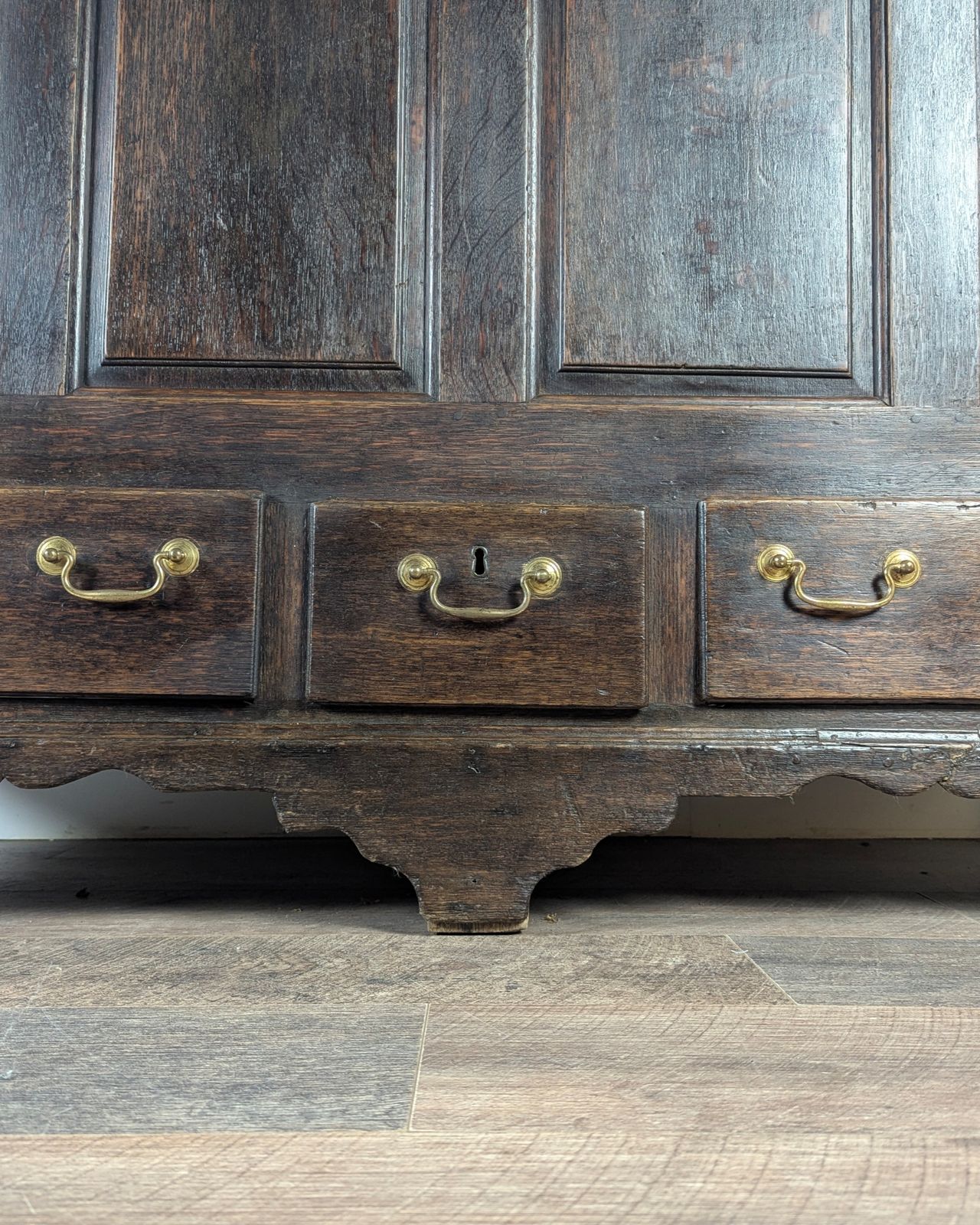 Large 18th Century Oak Mule Chest With Drawers And Hidden Storage photo vintage
