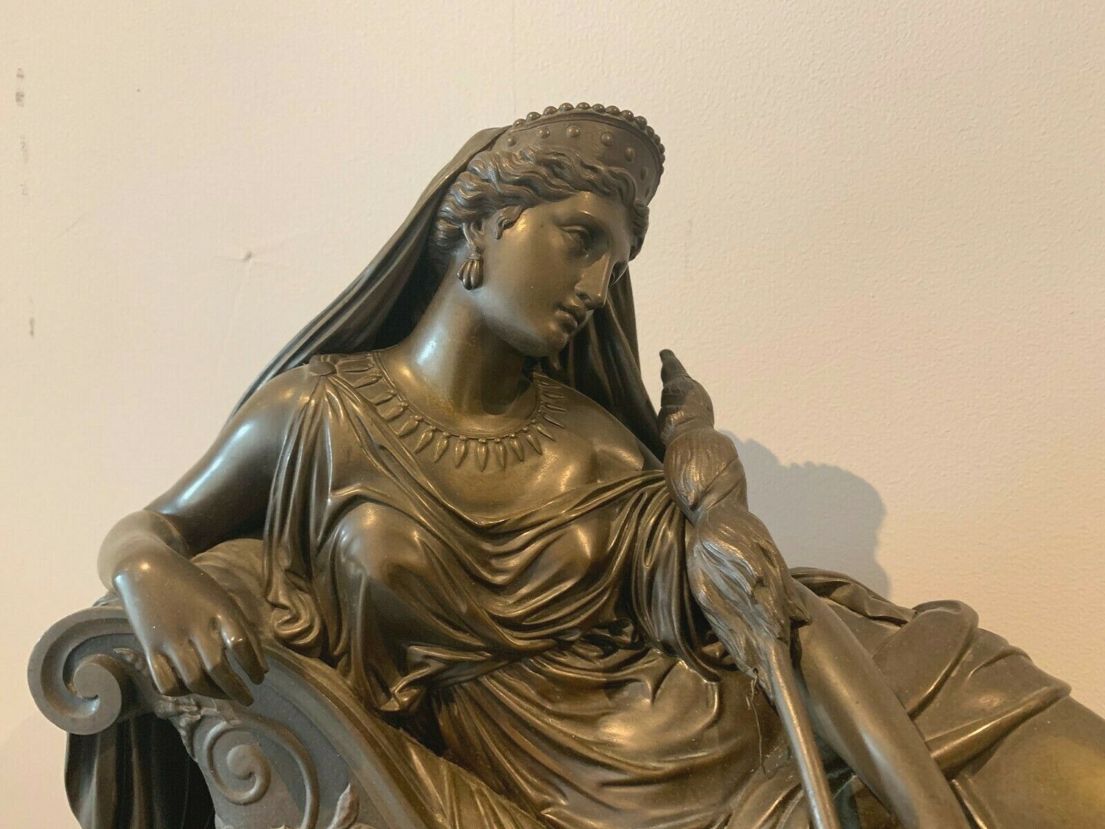 Imposante Pendule En Bronze Et Marbre J Feuchere éditeur Gauthier XIX Siècle photo for sale