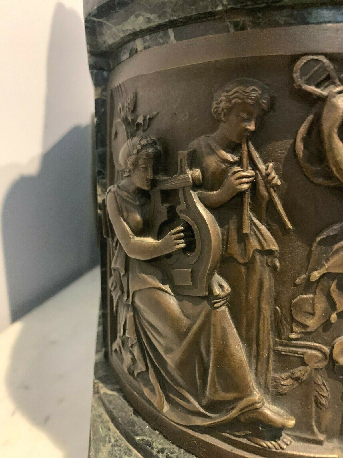 Imposante Pendule En Bronze Et Marbre J Feuchere éditeur Gauthier XIX Siècle photo vintage