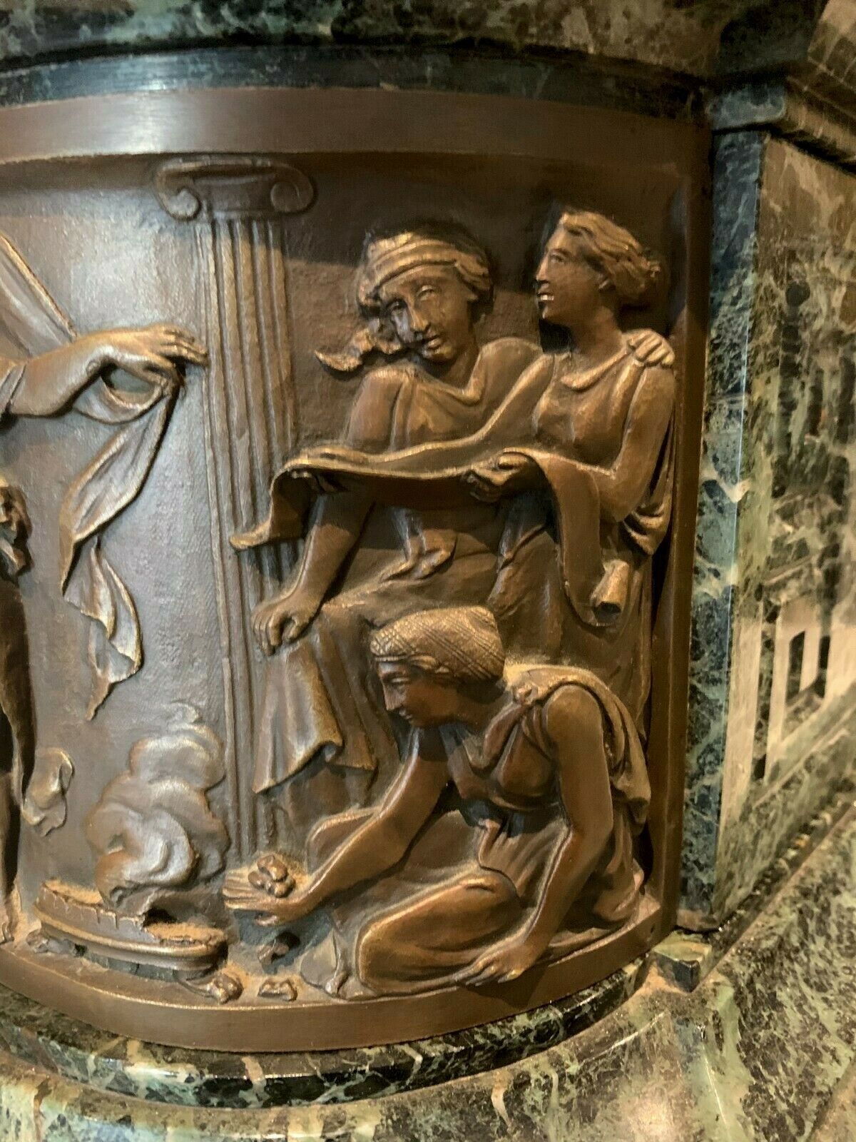 Home Decor Imposante Pendule En Bronze Et Marbre J Feuchere éditeur Gauthier XIX Siècle photo