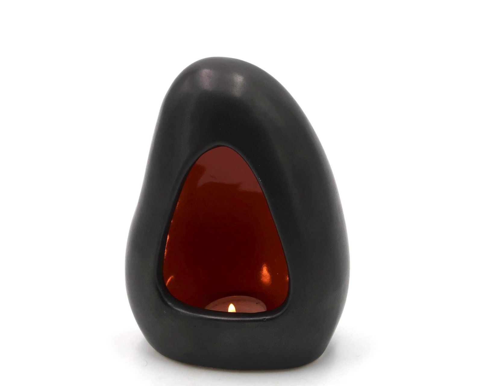 French Signed Ceramic Candle Holder, 1960s / Minimalist, Orange, Modern, Home Decor, Candleholder photo 215.0