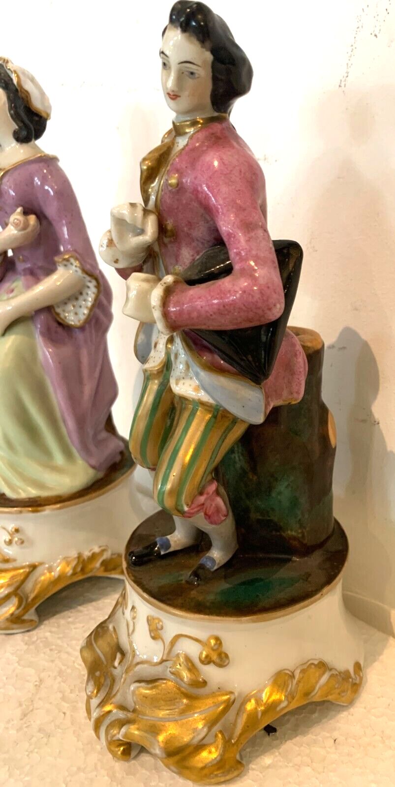 photo buy Pair Of Polychrome Porcelain Tulips 20th Century