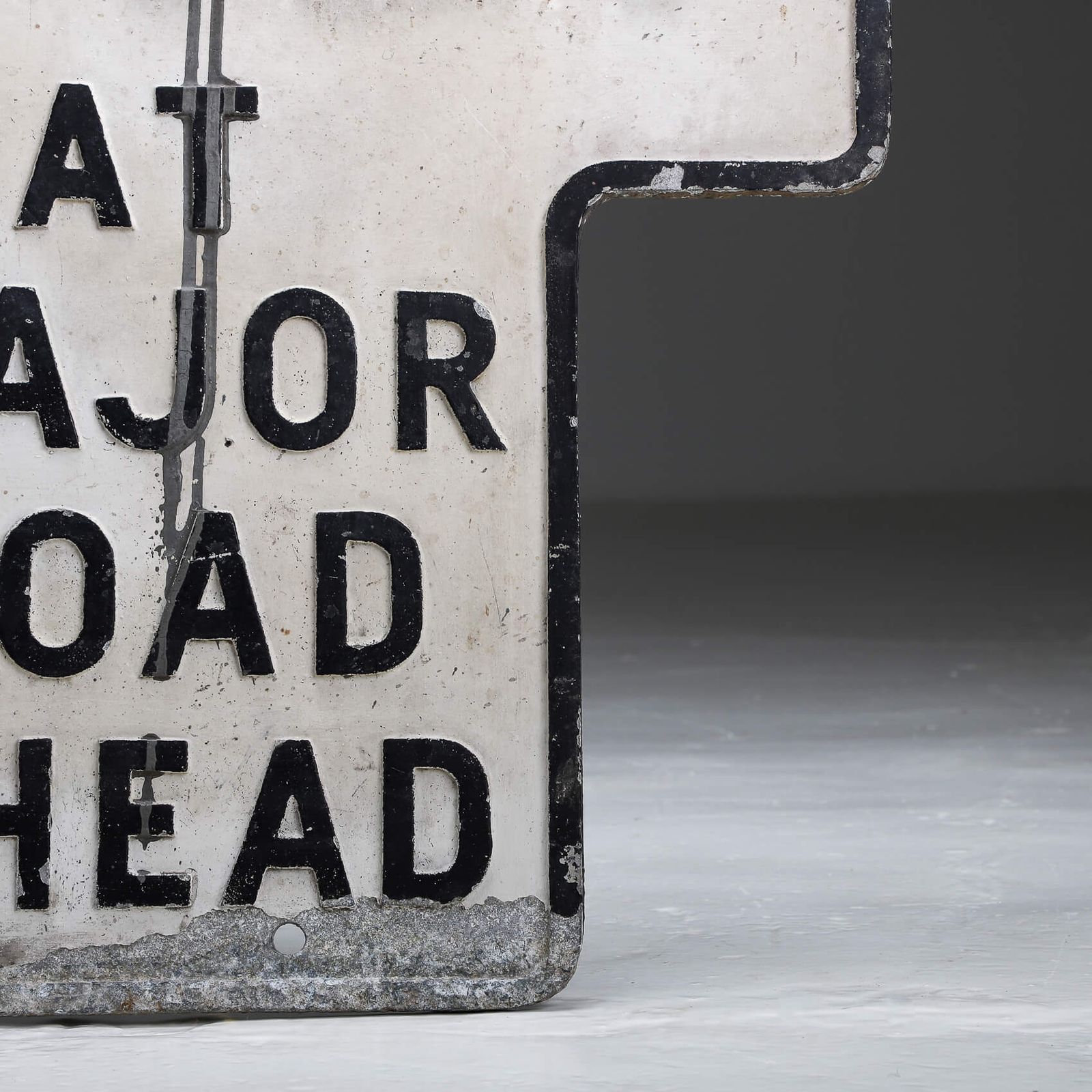 photo furniture Pre Warboys Halt Road Sign, 1940s
