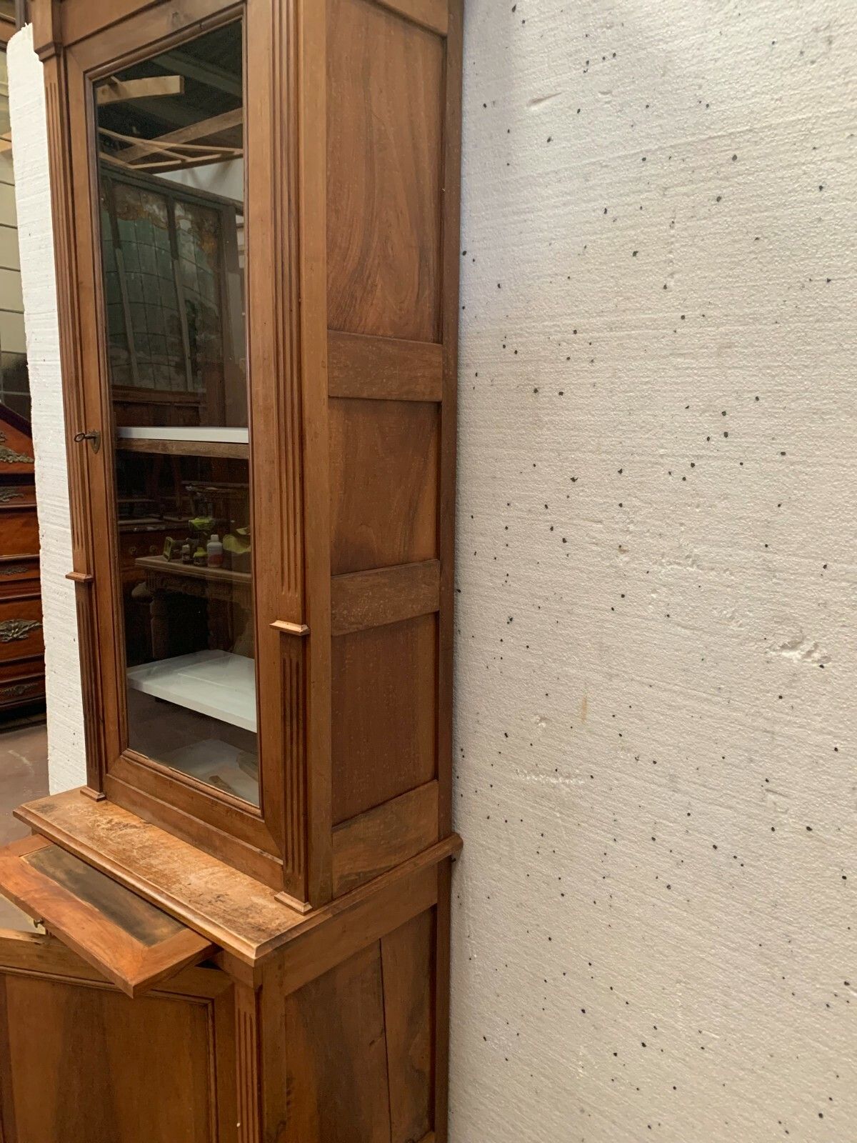 20th Century Solid Walnut Directory Style Two Body Display Case photo 1251.0