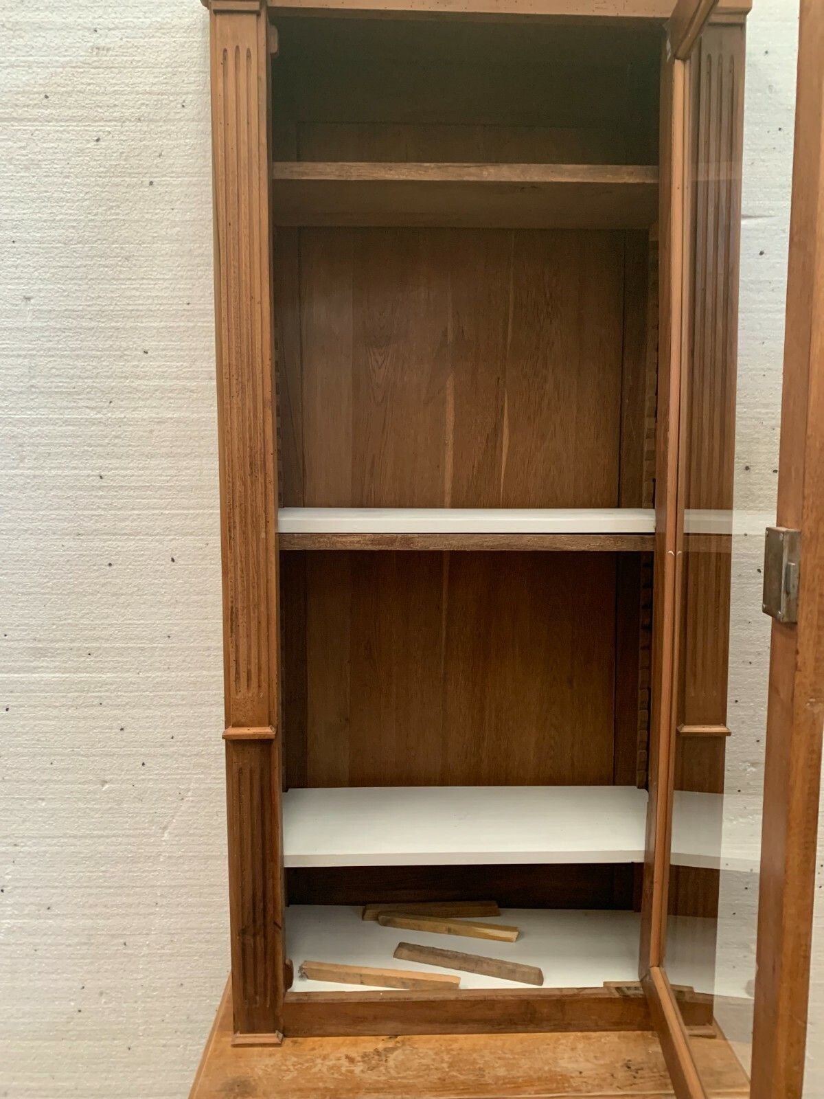 photo furniture 20th Century Solid Walnut Directory Style Two Body Display Case