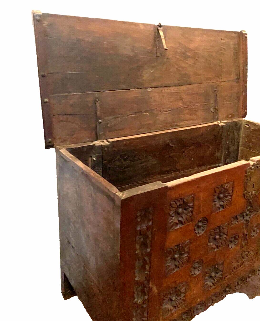 Antique Renaissance Style Carved Oak Chest 18th Century photo Furniture