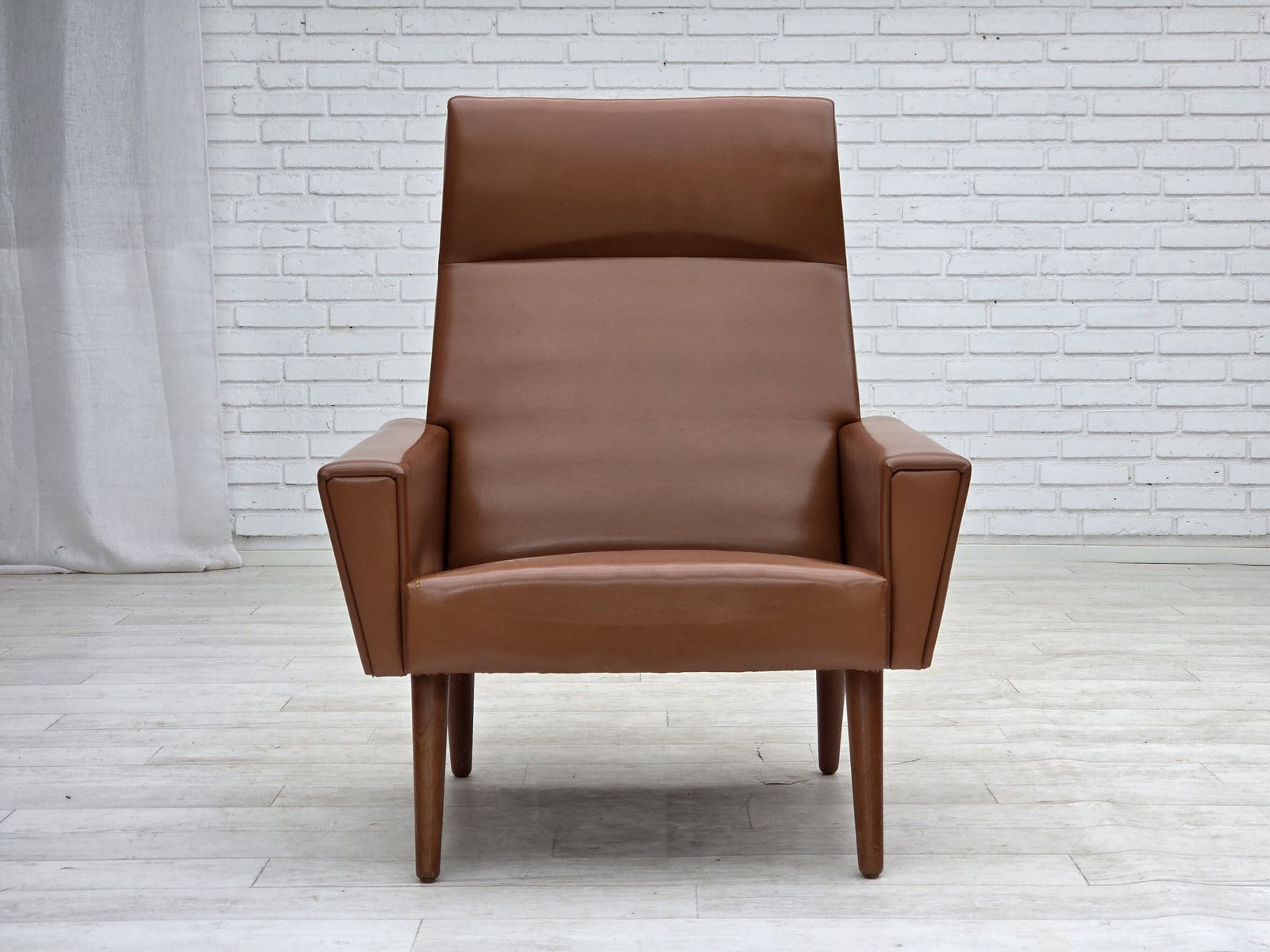 1970s, Danish Highback Armchair By Vejen Polstermøbelfabrik, Original Condition. photo Furniture