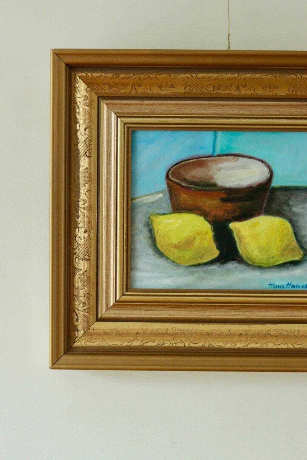 Original European Still Life Oil On Panel Painting By Hans Haussdal – Vintage & Framed | 43 × 38 Cm / 16.9 × 15 In photo for sale