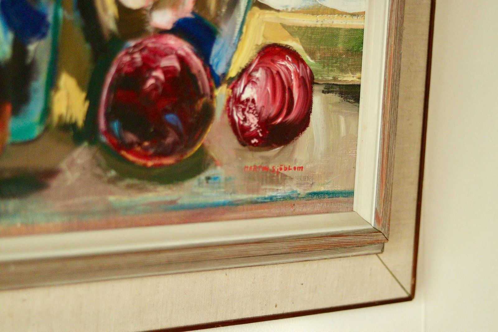 Original Swedish Oil On Panel – Still Life By Martin Sjöblom – Vintage & Framed, 52 X 50 Cm (20.5 X 19.7 In) photo buy