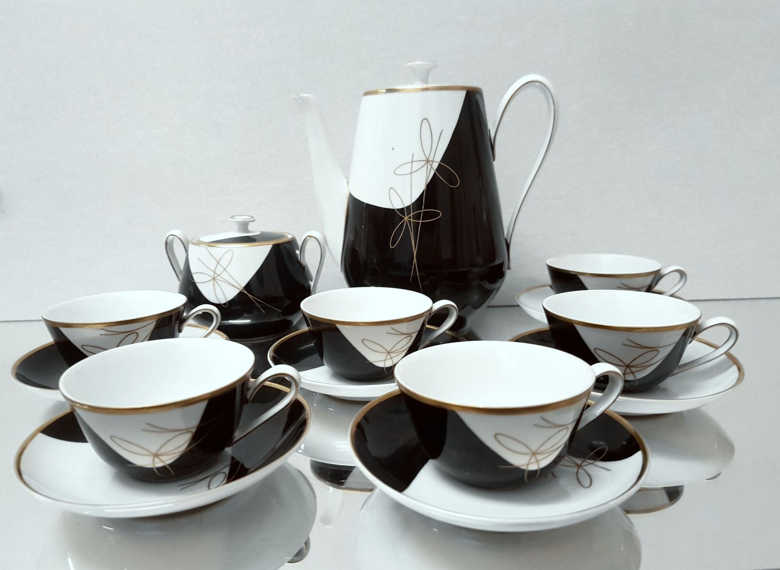 Coffee Set "Black & White " / Moritz&Zdekauer Jaroslav Ježek