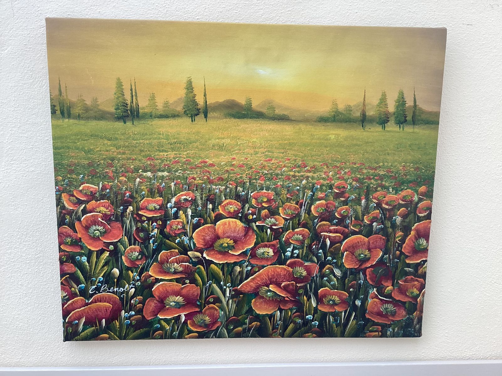 Oil Painting Of Sunfowers By Charles Redmond Benoit photo for sale