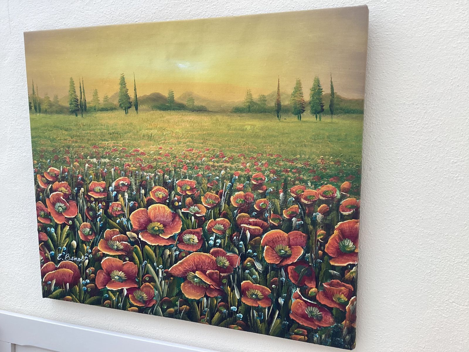 Oil Painting Of Sunfowers By Charles Redmond Benoit photo Art