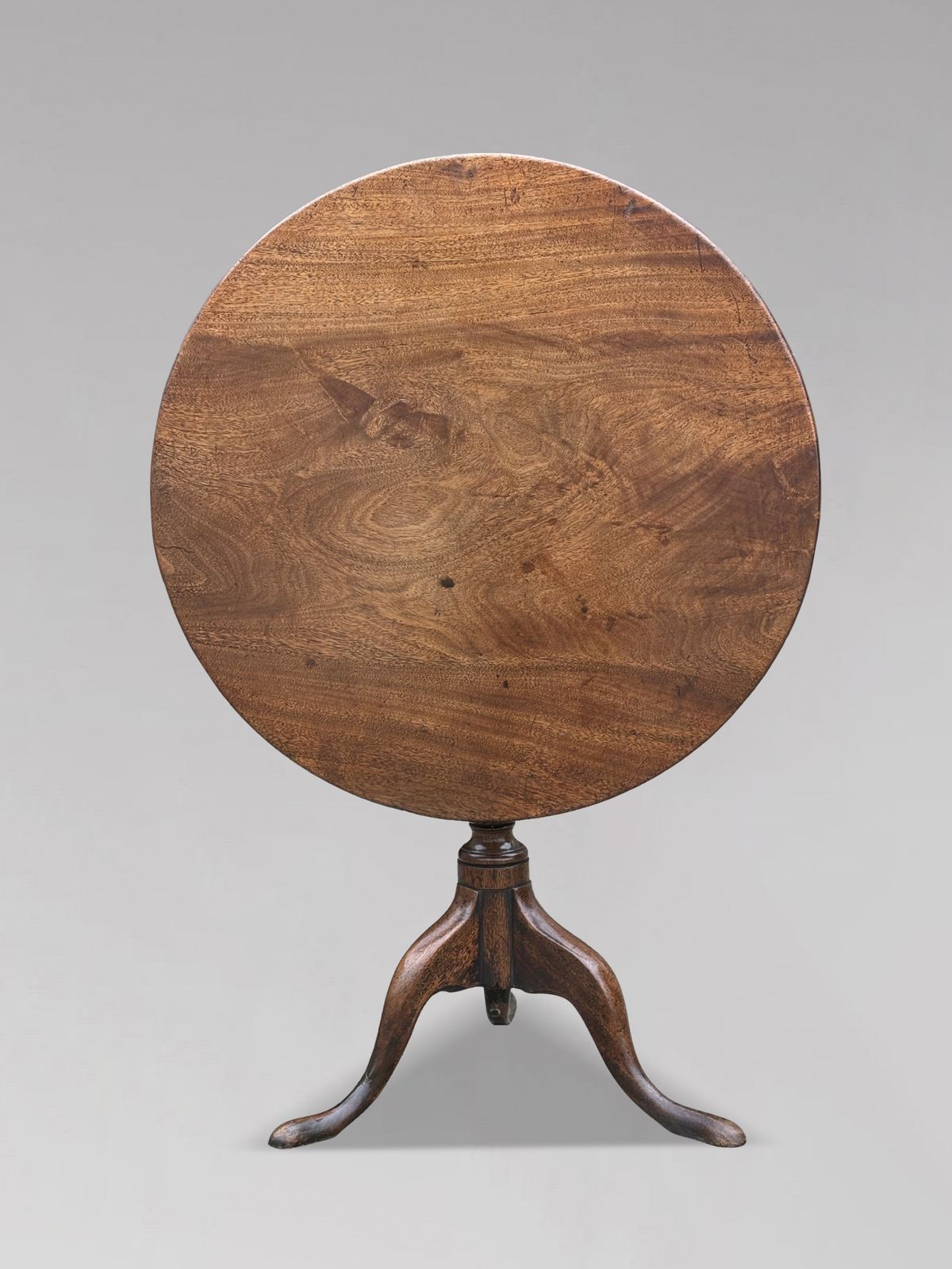 18th Century George III Period Mahogany Tilt Top Tripod Table