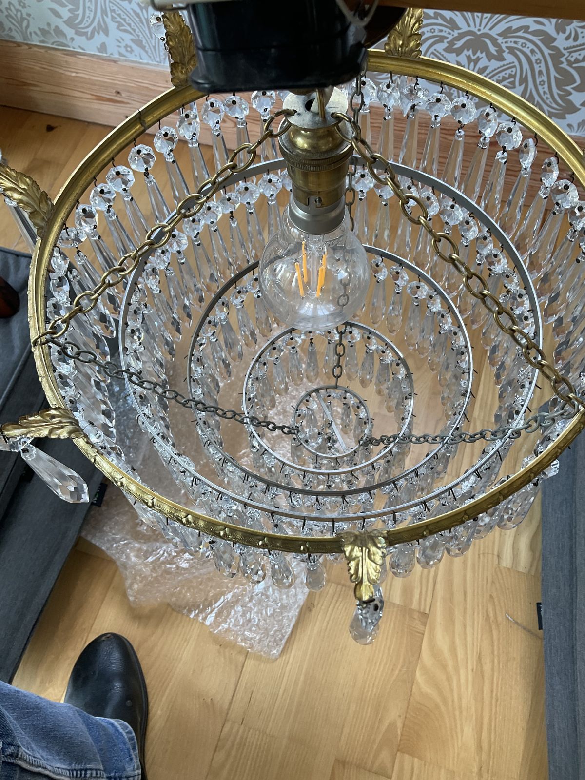 Art Deco Five Tier Crystal Glass Chandelier photo Lighting