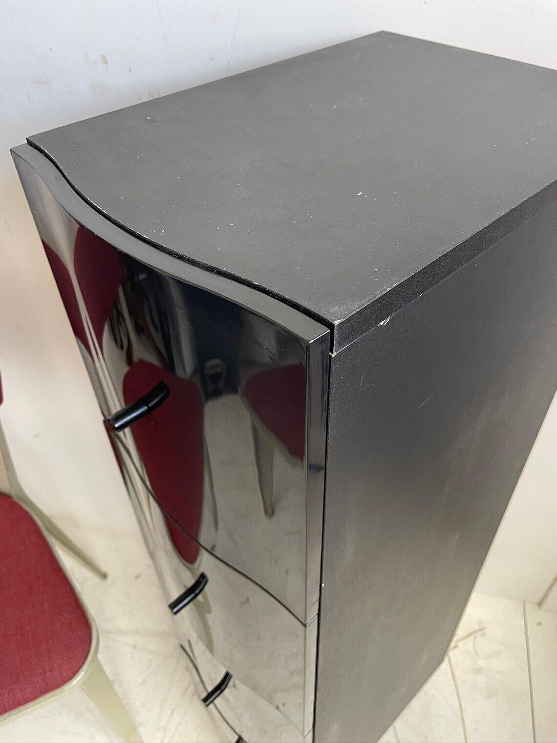 Vintage Vajer Wavy Curvy Tallboy Chest Of Drawers In Black By Jelinek For Ikea In Mid 90s photo vintage