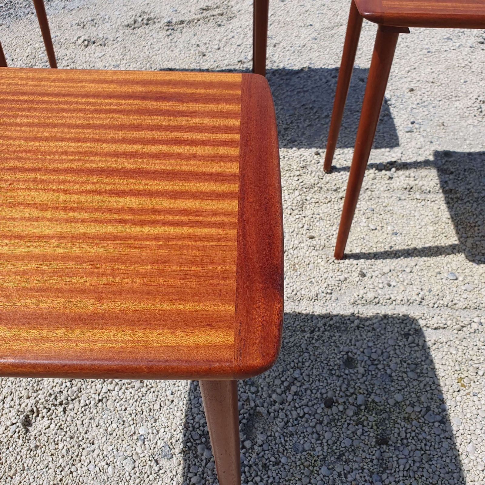 photo furniture "Torpe Mobelfabrikk" Of Norway. A Teak Nest Of Three Tables. 1960s.