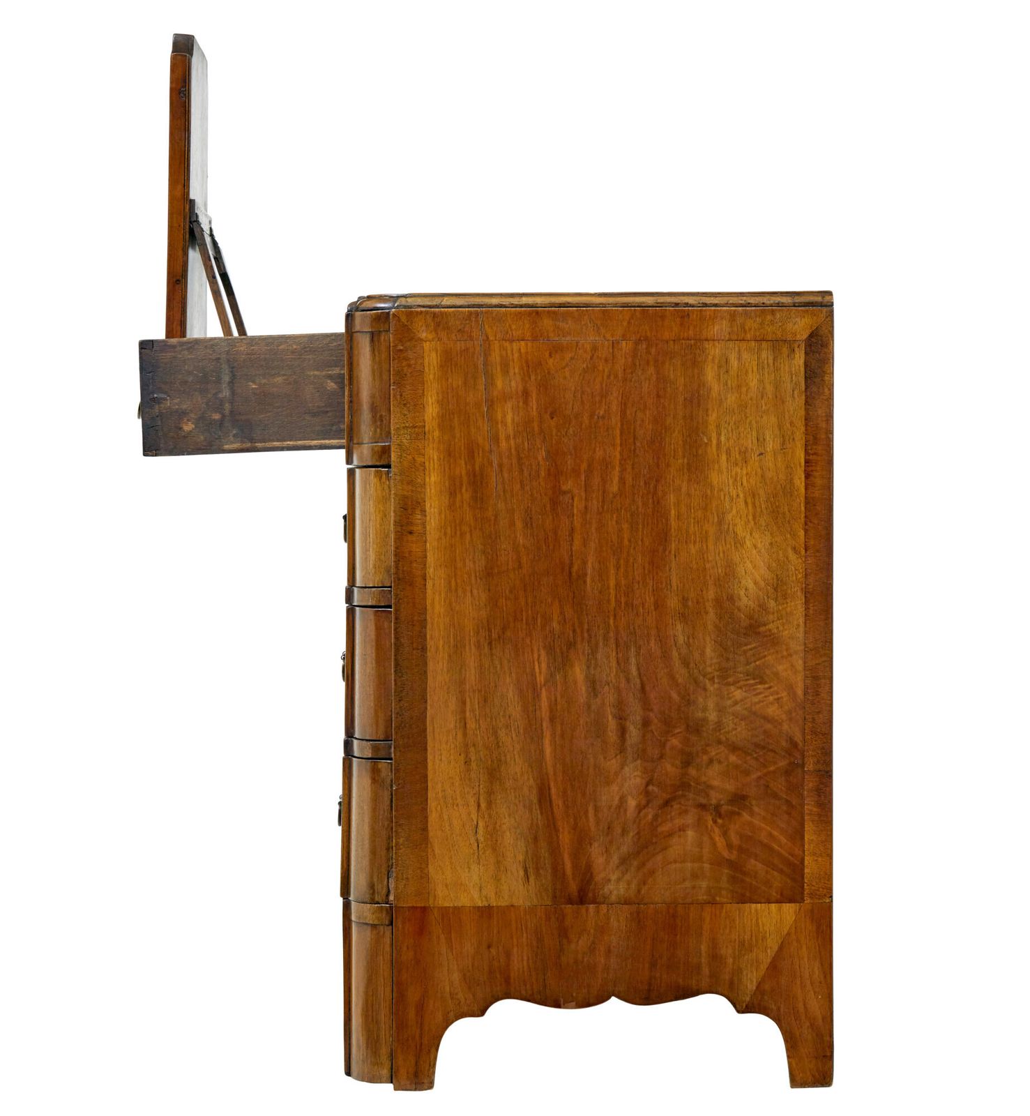 photo for sale Early 20th Century Walnut Queen Anne Inspired Chest Of Drawers