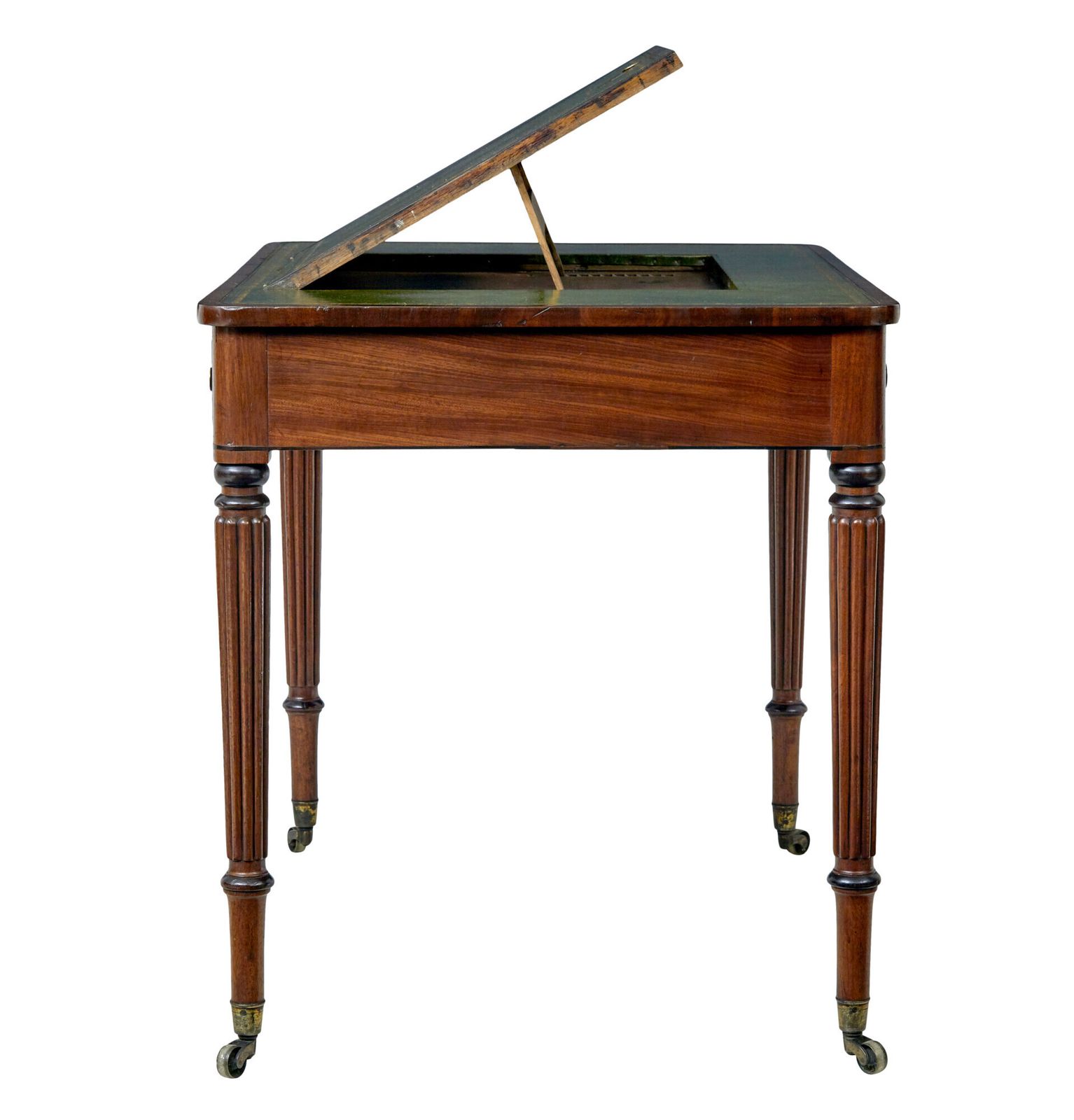 19th Century Late Georgian Mahogany And Leather Architects Desk photo vintage