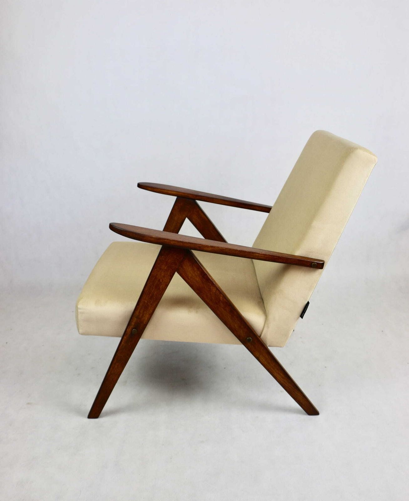 Vintage Armchair B 310 Var Beige Light Brown Velvet   2 Pieces Available photo vinterior